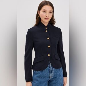 Rag and Bone Slade Navy Textured Knit Blazer